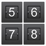 Numeric series 5 to 8 from mechanical scoreboard