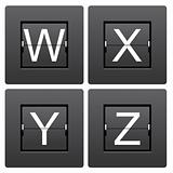 Letter series W to Z from mechanical scoreboard