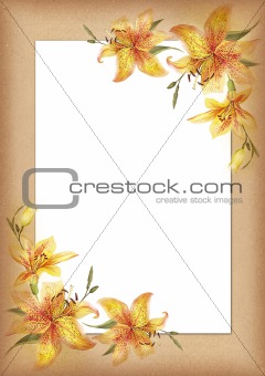 lily flower frames or border