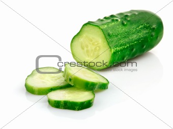 fresh cucumber fruits with cut