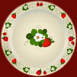 White plate with strawberry