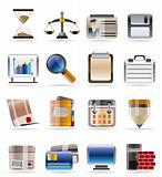 Realistic Business and office icons
