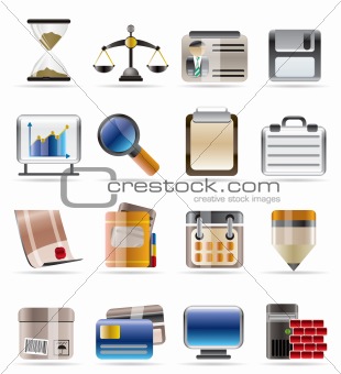 Realistic Business and office icons