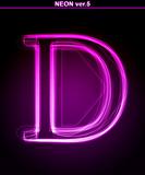 Glowing font. Shiny letter D