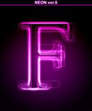 Glowing font. Shiny letter F