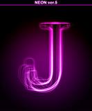 Glowing font. Shiny letter J