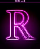 Glowing font. Shiny letter R.