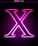 Glowing font. Shiny letter X.