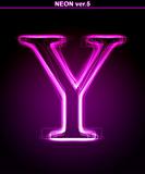 Glowing font. Shiny letter Y.