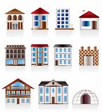 Various variants of houses and buildings
