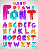 Hand drawn vector font. Letters