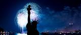 The Statue of Liberty and July 4th firework