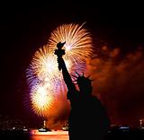 The Statue of Liberty and July 4th firework