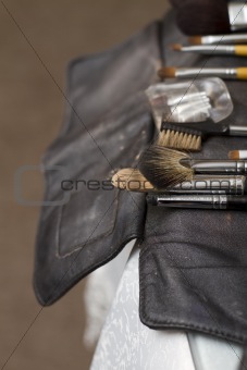 Makeup brushes and cosmetics