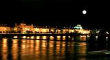 The night view of the beautiful Prague City