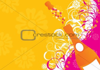 Holiday sparks of a champagne, vector