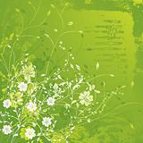 Grunge floral background, vector