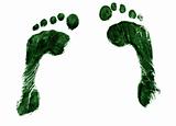 Pair of green footprints