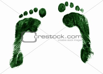 Pair of green footprints