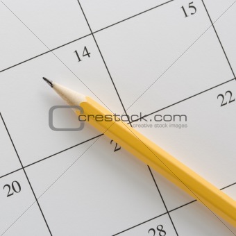 Pencil on calendar.