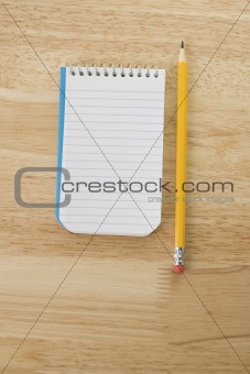 Pencil and notepad.
