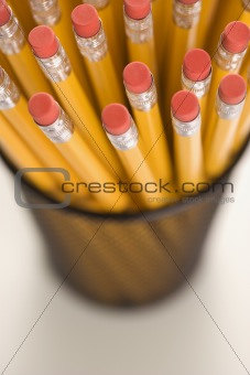 Pencils in holder.