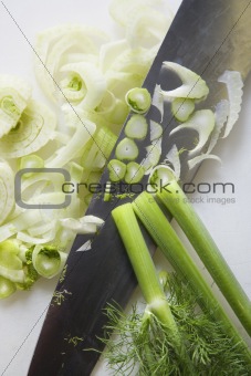 Knife with fennel.