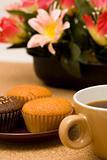 Cup cakes and a cup of coffee