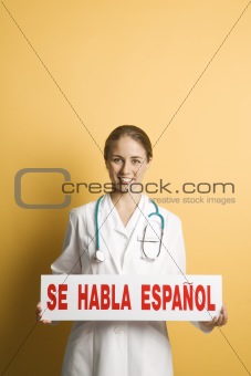 Doctor and Spanish sign.