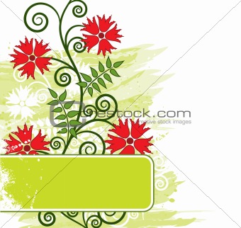Grunge floral background, vector