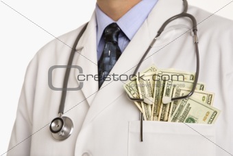 Doctor with cash.