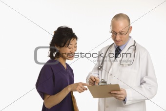 Man and woman doctors.