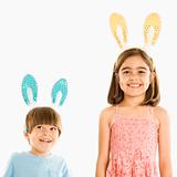 Children in rabbit ears.