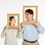 Couple in frames.