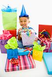 Boy with gifts.