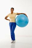 Woman with exercise ball.