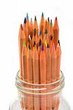 color pensils in the jar
