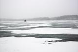 Scenic of frozen lake.
