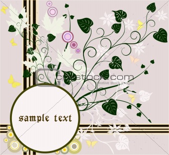 Abstract art floral design background vector illustration