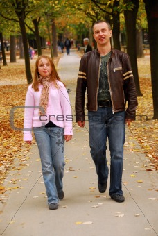 Father daughter walk