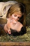Couple in hay.