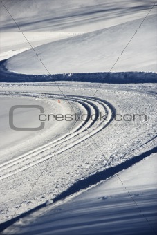 Vehicle tracks in snow