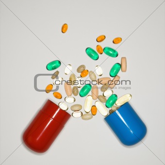 Pills and vitamins.