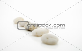 Five white stones