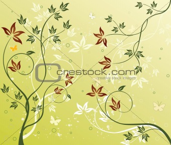 Abstract art floral design background vector illustration