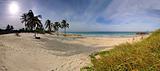 Panoramic view of tropical beach, Cuba.