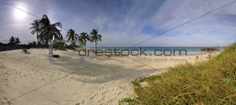 Panoramic view of tropical beach, Cuba.