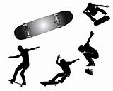 Group playing skateboards