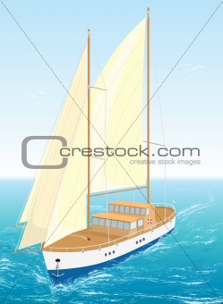 Sea ship. Vector Illustration. EPS8.