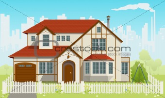 Family House. Vector illustration. EPS8
